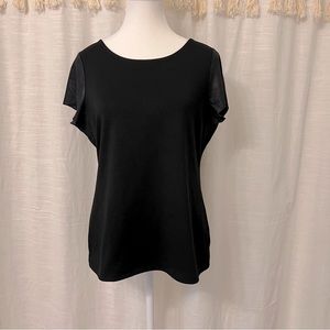 The Limited Faux Leather Sleeve Fashion Tee